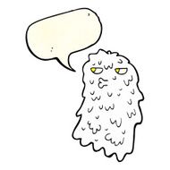 cartoon gross ghost with speech bubble N12