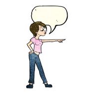 cartoon woman pointing with speech bubble N64