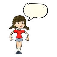 cartoon pretty girl with speech bubble N27
