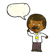 cartoon newsreader man with idea speech bubble N3