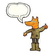 cartoon fox man with speech bubble N20