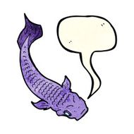 cartoon fish with speech bubble N22