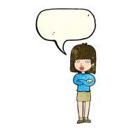 cartoon impatient woman with speech bubble N3