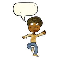 cartoon dancing man with speech bubble N6