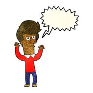 cartoon shocked man with speech bubble N27