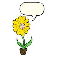 cartoon flower with speech bubble N15