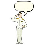 cartoon military man in dress uniform with speech bubble N4