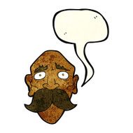 cartoon sad old man with speech bubble N6