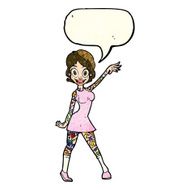 cartoon woman with tattoos speech bubble N4