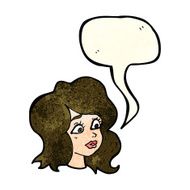 cartoon woman looking concerned with speech bubble N4