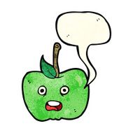 cartoon apple with speech bubble N10