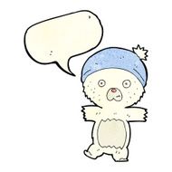 cartoon cute polar bear with speech bubble N19