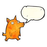 cartoon funny little dog with speech bubble N5