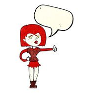 cartoon vampire girl giving thumbs up with speech bubble N4