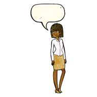 cartoon pretty businesswoman with speech bubble N3