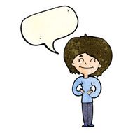 cartoon happy woman with speech bubble N68