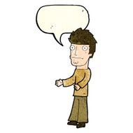 cartoon confused man with speech bubble N11