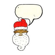 cartoon grim santa face with speech bubble N2