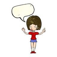 cartoon woman explaining her point with speech bubble N10