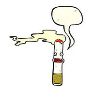 cartoon cigarette with speech bubble N4