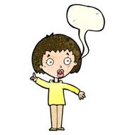 cartoon woman explaining her point with speech bubble N11