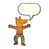 cartoon fox man with speech bubble N21