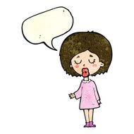 cartoon woman explaining her point with speech bubble N12