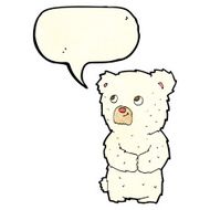 cartoon polar bear cub with speech bubble N24