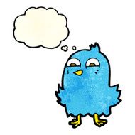 funny cartoon bird with speech bubble N34