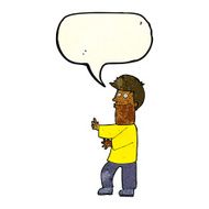 cartoon man gesturing with speech bubble N9