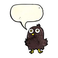 funny cartoon bird with speech bubble N35