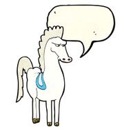 cartoon horse with speech bubble N12