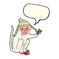 cartoon monkey wearing hat with speech bubble N3