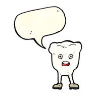 cartoon tooth looking afraid with speech bubble N2