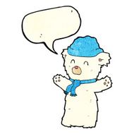 cartoon cute polar bear with speech bubble N21