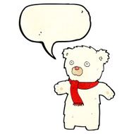 cartoon cute polar bear with speech bubble N22