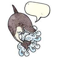 cartoon shark with speech bubble N11