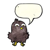 funny cartoon bird with speech bubble N36