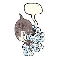 cartoon shark with speech bubble N12