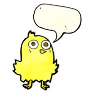 funny cartoon bird with speech bubble N37