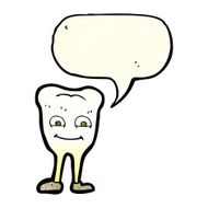 cartoon yellowing tooth with speech bubble N4