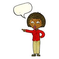 cartoon pointing woman with speech bubble N10