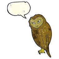 Cartoon owl with speech bubble N17