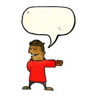 cartoon man gesturing direction with speech bubble N3