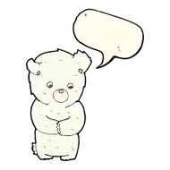 cute cartoon polar bear with speech bubble N23