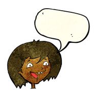cartoon happy girl with speech bubble N25