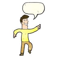 cartoon grinning man with speech bubble N21