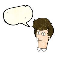 cartoon staring face with speech bubble N4