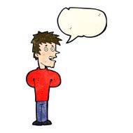 cartoon happy man with speech bubble N113