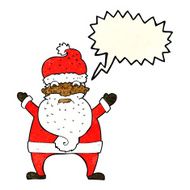 cartoon stressed out santa with speech bubble N3